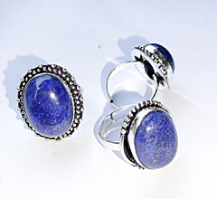 Blue Agate Gemstone Ring