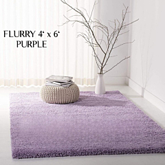 Purple Shaggy Carpets in Polyster (120x180x2 cm)