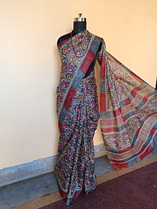 Handloom Pure  Gheecha Printed Silk Saree